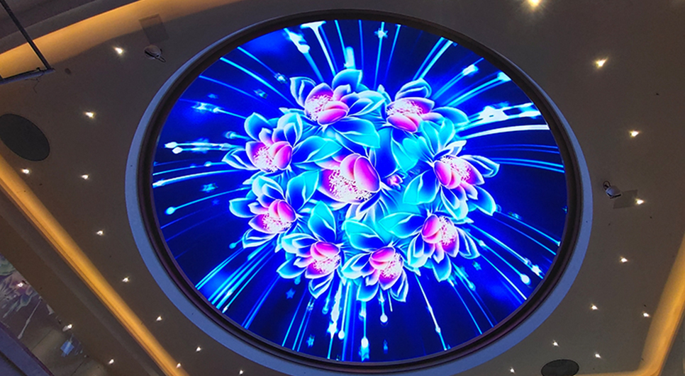 南昌某展厅 P2 天幕异形屏 LED 显示系统项目